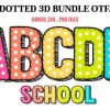 Dotted 3d Back to School Font