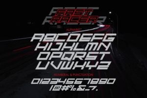 Alternative view of Fast Racer Font
