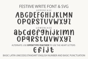 Alternative view of Festive Write Font