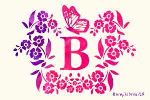 Flower Butterfly Monogram Font Font