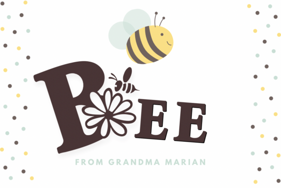 Flower and Bee Font - Image 6