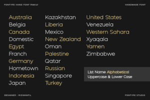 Alternative view of Fontype Hand Font