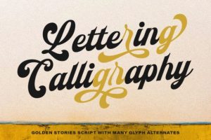 Alternative view of Golden Stories Font