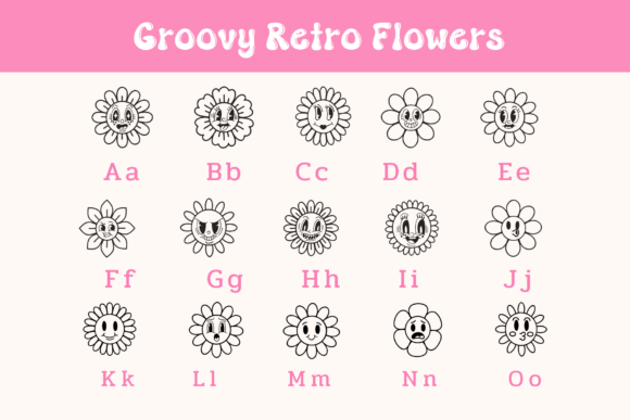 Groovy Retro Flowers Font - Image 6