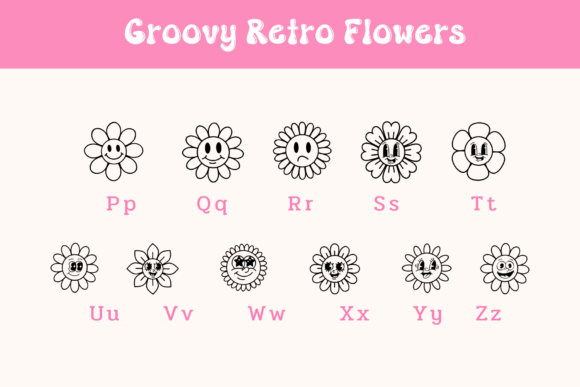 Groovy Retro Flowers Font - Image 7