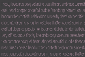 Alternative view of Heart-shaped Font