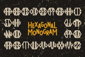 Hexagonal Monogram Font