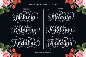 Alternative view of Holiday Meladine Font