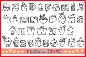 Alternative view of Ice Cream Font