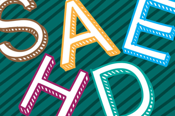 Kids 3D Outline Shade Font - Image 2