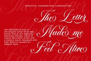 Alternative view of Kingline Font