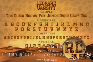 Alternative view of Leopard Varsity Font