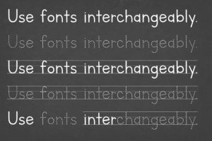 Alternative view of Letters for Learners Font
