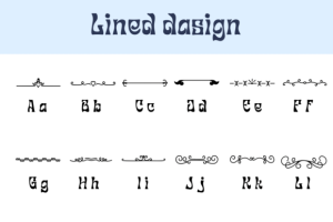 Alternative view of Lined Dasign Font