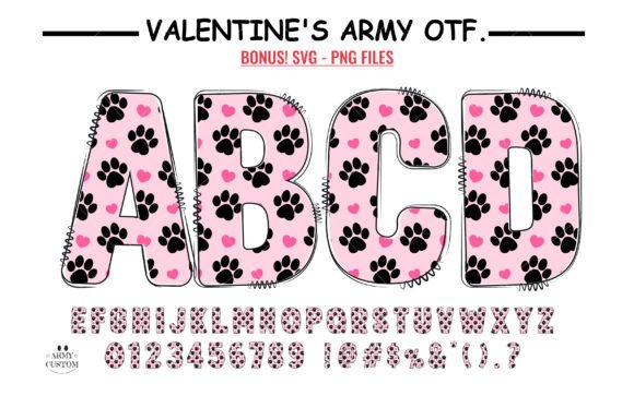 Love Valentine's Dog Paw Font