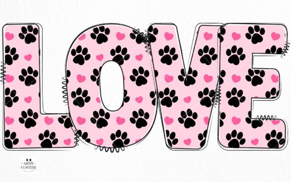 Love Valentine's Dog Paw Font - Image 2