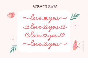 Alternative view of Malia Love You Font