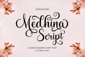 Medhina Script Font