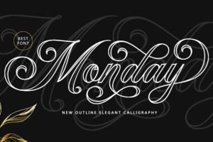 Monday Outline Font