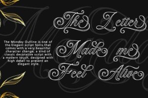 Alternative view of Monday Outline Font