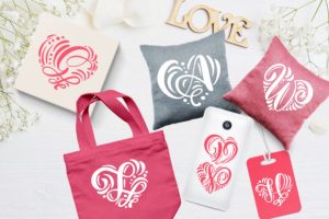 Alternative view of Monogram Valentine Font