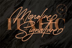 Alternative view of Monoline Signature Font