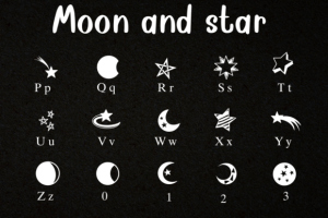 Alternative view of Moon and Star Font