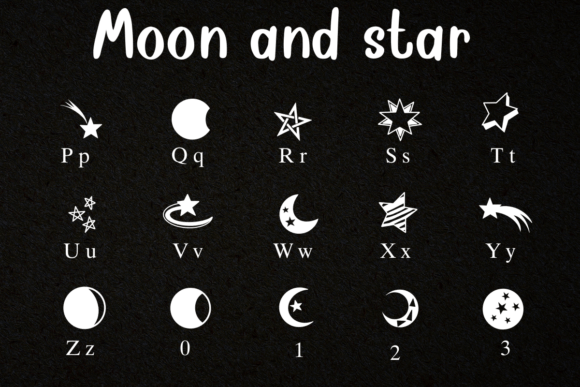 Moon and Star Font - Image 2