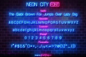 Alternative view of Neon City Font