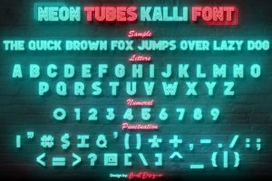 Alternative view of Neon Tubes Kalli Font