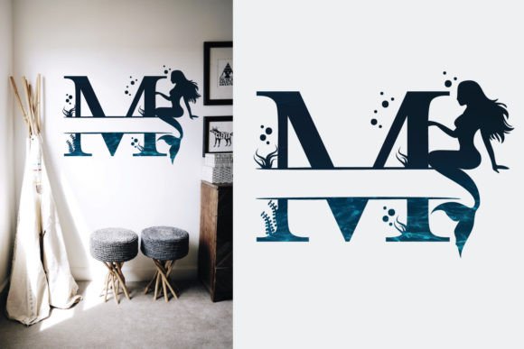 Ocean Mermaid Monogram Font - Image 4