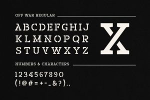 Alternative view of Off War Font