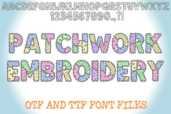 Patchwork Embroidery Font