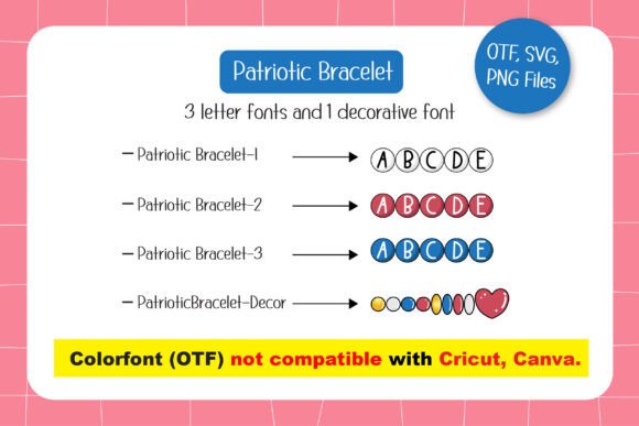 Patriotic Bracelet Font - Image 2