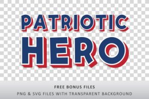 Alternative view of Patriotic Hero Font