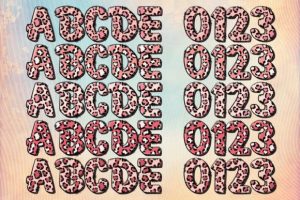 Alternative view of Pink Leopard Font