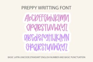 Alternative view of Preppy Writing Font