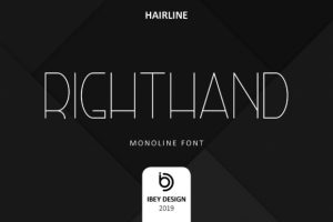 Right Hand Hairline Font