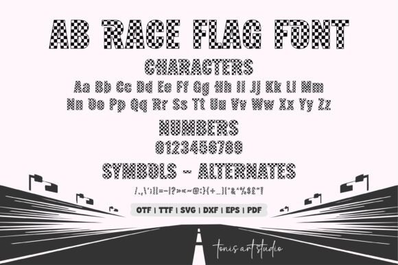 Race Flag Checkered Font - Image 9
