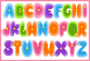 Alternative view of Rain Bow Font