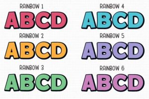 Alternative view of Rainbow Font