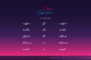Alternative view of Retro Signature Font