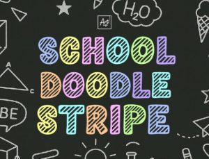School Doodle Stripe Font