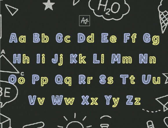 School Doodle Stripe Font - Image 2