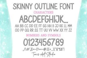 Alternative view of Skinny Outline Font