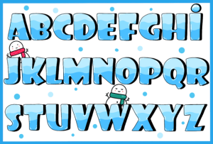 Alternative view of Snow Man Font