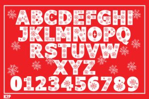 Alternative view of Snowflake Font