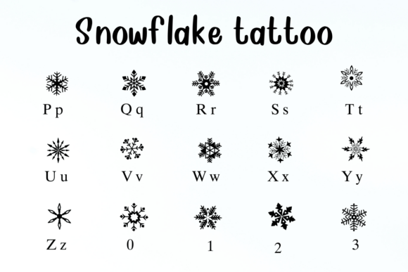Snowflake Tattoo Font - Image 3