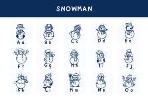 Alternative view of Snowman Font