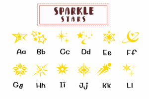 Alternative view of Sparkle Stars Font